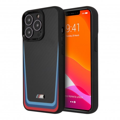 Funda Bmw Tricolor Track Negro IPhone 14 Pro