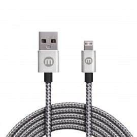 Cable Mobo Bicolor Lightning Plata 1M
