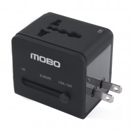 Cargador de Pared Mobo de Viaje 2 Puertos USB-A Negro