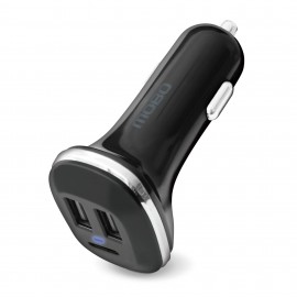 Cargador para Auto Mobo 2 Puerto USB-A 1 USB-C Rose Negro