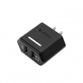 Cargador de Pared Twink 2 Puertos USB-A Negro