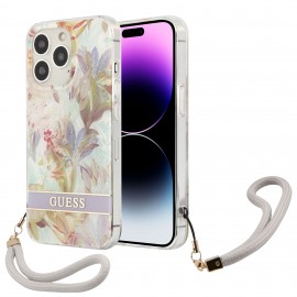 Funda Guess Flower Stripe Morado IPhone 14 Pro Max