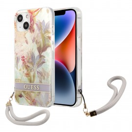 Funda Guess Flower Stripe Morado IPhone 14