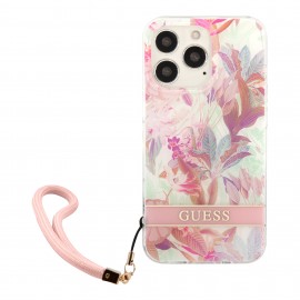 Funda Guess Flower Stripe Rosa Iphone 13 Pro Max