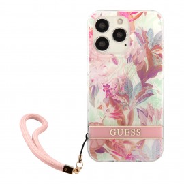 Funda Guess Flower Stripe Rosa Iphone 13 Pro