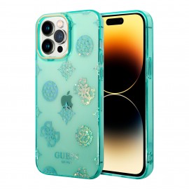Funda Guess Peony Glitter Turquesa IPhone 14 Pro