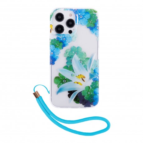 Protector Mobo Glam Lily Strap Azul IPhone ONE 13 Pro Max