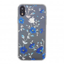 Funda Mobo Design Collection Flora iPhone XR Transparente/Azul