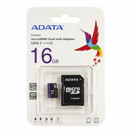 Tarjeta De Memoria Adata Micro Sd Negra 16 Gb